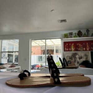 Chic Black Sandals with Stud Accents